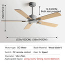 Industrial style black ceiling fan with remote control for living room