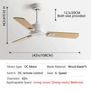 Industrial style black ceiling fan with remote control for living room