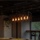 Industrial style black ironwork rectangular island light for kitchen