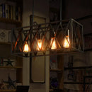 Industrial style black ironwork rectangular island light for kitchen