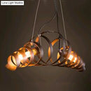 Industrial style dark bronze spiral metal pendant light dining room