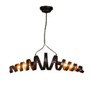 Industrial style dark bronze spiral metal pendant light dining room