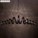 Industrial style dark bronze spiral metal pendant light dining room