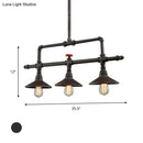 DecorBites™ Industrial Style 3/5-Head Pendant Lighting with Cone Shade and Red Valve in Rust Finish