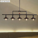 DecorBites™ Industrial Style 3/5-Head Pendant Lighting with Cone Shade and Red Valve in Rust Finish