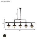 DecorBites™ Industrial Style 3/5-Head Pendant Lighting with Cone Shade and Red Valve in Rust Finish