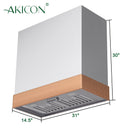 Akicon 30" Stainless Steel Wall Mount Range Hood with 600 CFM Vent Hood