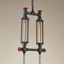 Industrial style tubular black pendant light dining room set