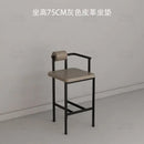 Industrial style white upholstered bar chair dining room high stool