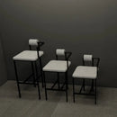 Industrial style white upholstered bar chair dining room high stool