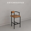 Industrial style white upholstered bar chair dining room high stool