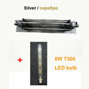 Industrial wall lamp black & silver 8w led sconce for bedroom