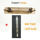 Industrial wall lamp black & silver 8w led sconce for bedroom