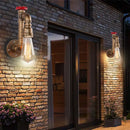 Industrial water pipe wall sconce for corridor with edison bulb