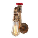 Industrial water pipe wall sconce for corridor with edison bulb
