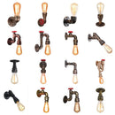 Industrial water pipe wall sconce kitchen light in black & brass