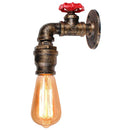 Industrial water pipe wall sconce kitchen light in black & brass