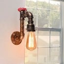 Industrial water pipe wall sconce kitchen light in black & brass