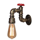 Industrial water pipe wall sconce kitchen light in black & brass