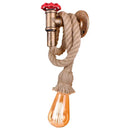 Industrial water pipe wall sconce kitchen light in black & brass