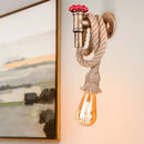 Industrial water pipe wall sconce kitchen light in black & brass