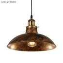 Industrial weathered brass wrought iron pendant light kitchen dome