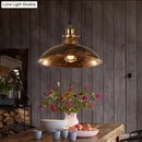 Industrial weathered brass wrought iron pendant light kitchen dome