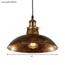 Industrial weathered brass wrought iron pendant light kitchen dome