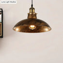 Industrial weathered brass wrought iron pendant light kitchen dome