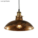 Industrial weathered brass wrought iron pendant light kitchen dome