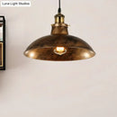Industrial weathered brass wrought iron pendant light kitchen dome