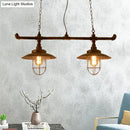 Industrial weathered copper pipe design island light kitchen pendant