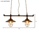 Industrial weathered copper pipe design island light kitchen pendant