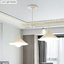 Industrial white & black conic pendant light – kitchen island fixture