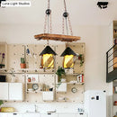 Industrial white clear wood lantern island lighting dining room