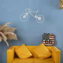 Industrial white iron bicycle pendant light living room decor
