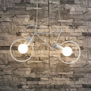 Industrial white iron bicycle pendant light living room decor