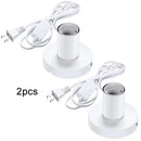 Industrial white table lamp base bedroom desk light with power cord