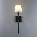 Industrial white wall lamp with brass finish for bathroom