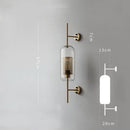 Industrial wind grid brass wall lamp living room glass globe sconce