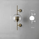 Industrial wind grid brass wall lamp living room glass globe sconce