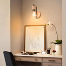 Industrial wire cage wall sconce black & white bedroom light fixture