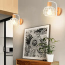Industrial wire cage wall sconce black & white bedroom light fixture