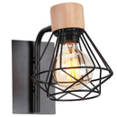 Industrial wire cage wall sconce black & white bedroom light fixture