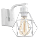 Industrial wire cage wall sconce black & white bedroom light fixture