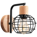 Industrial wire cage wall sconce black & white bedroom light fixture