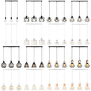 Industrial wood pendant light black & white dining room fixture