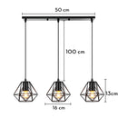 Industrial wood pendant light black & white dining room fixture