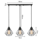 Industrial wood pendant light black & white dining room fixture