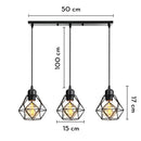 Industrial wood pendant light black & white dining room fixture